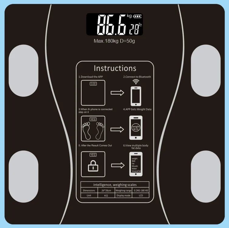 Balança Inteligente com Bluetooth e Medição de Gordura Corporal